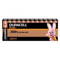 Duracell Plus 100% Extra Life AAA / MN2400 / LR03 alkaline batterij 24 stuks  ADU00359