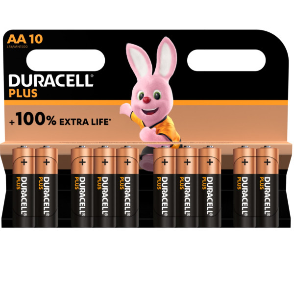 Duracell Plus 100% Extra Life AA / MN1500 / LR06 Alkaline Batterij (10 stuks)  ADU00169 - 