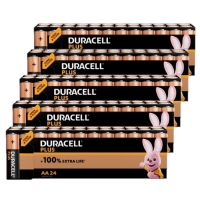 Duracell Plus 100% Extra Life AA / MN1500 / LR06 alkaline batterij 120 stuks  ADU00358