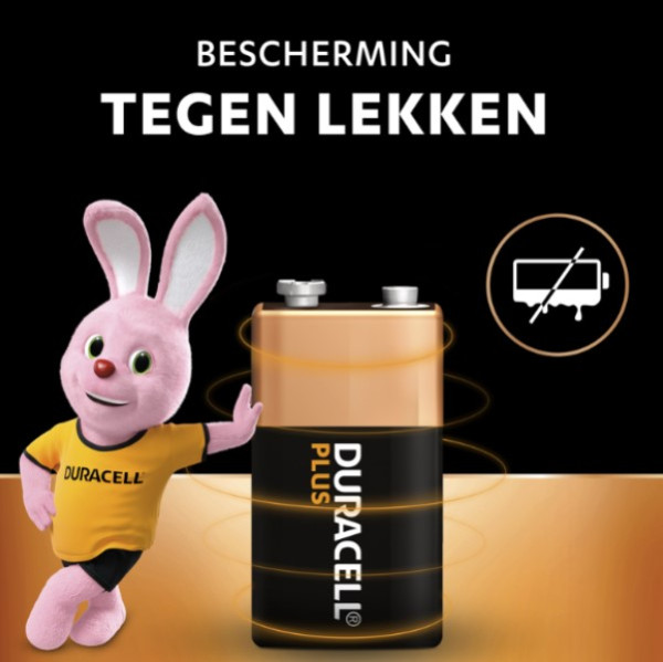 Duracell Plus 100% Life 9V / 6LR61 / E-Block Alkaline Batterij (1 stuk)  204508 - 4