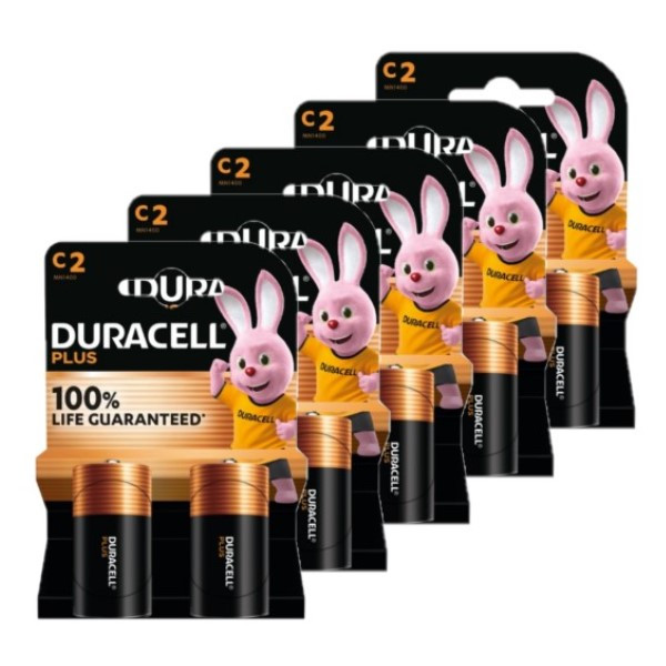 Duracell Plus 100% Life C / LR14 Alkaline Batterij (10 stuks) ADU00022 - 1