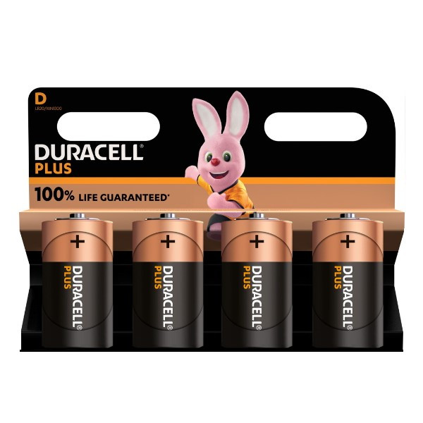 wasserette zonlicht Ontwikkelen Duracell Plus 100% Life D / MN1300 / LR20 Alkaline Batterij (4 stuks)  Duracell 123accu.nl
