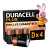 Duracell Plus 100% Life D / MN1300 / LR20 Alkaline Batterij (4 stuks)