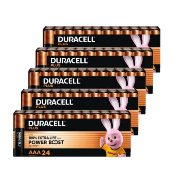 Duracell Plus Power Boost 100% Extra Life AAA / MN2400 / LR03 Alkaline Batterij (120 stuks) ADU00429 - 1