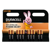 Duracell Plus Power Boost 150% Extra Life AAA / MN2400 / LR03 Alkaline Batterij (10 stuks) ADU00403