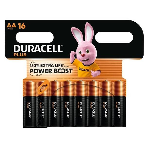 Duracell Plus Power Boost 150% Extra Life AA / MN1500 / LR06 Alkaline Batterij (16 stuks)  ADU00398 - 1