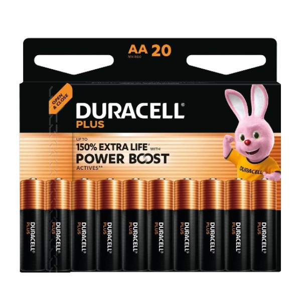 Duracell Plus Power Boost 150% Extra Life AA / MN1500 / LR06 Alkaline Batterij (20 stuks)  ADU00399 - 1