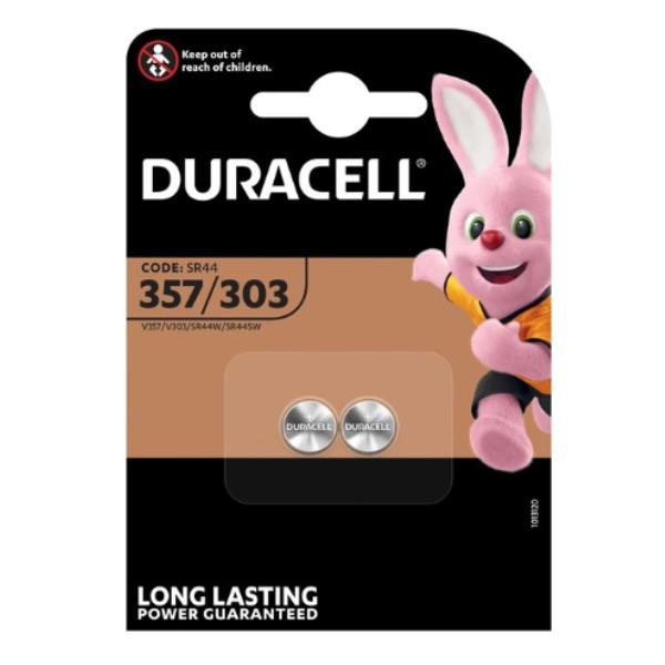 Duracell SR44 / 357 / 303 zilveroxide knoopcel batterij 2 stuks  ADU00060 - 1