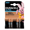 Duracell Ultra Power Alkaline AAA batterij 4 stuks  ADU00177