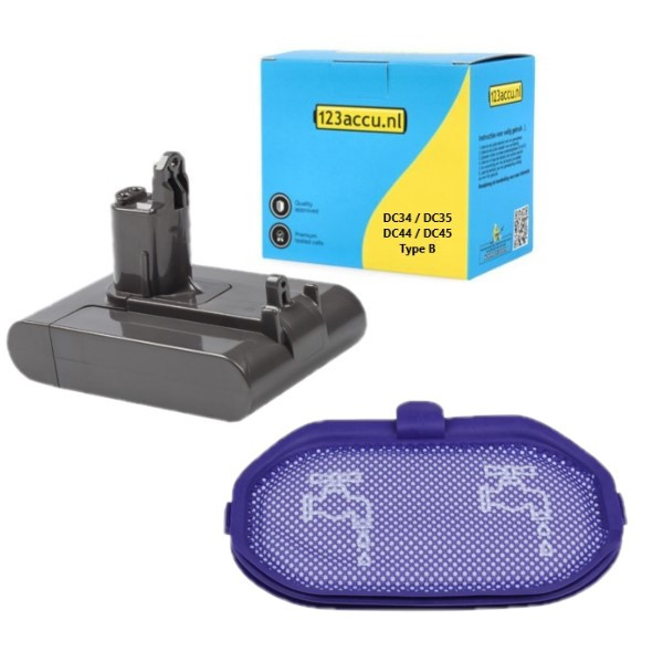 Dyson 965557-03 / 965557-06 / Type B accu + HEPA filter (22.2 V, 3.0 Ah, 123accu huismerk) ADY00094 - 1