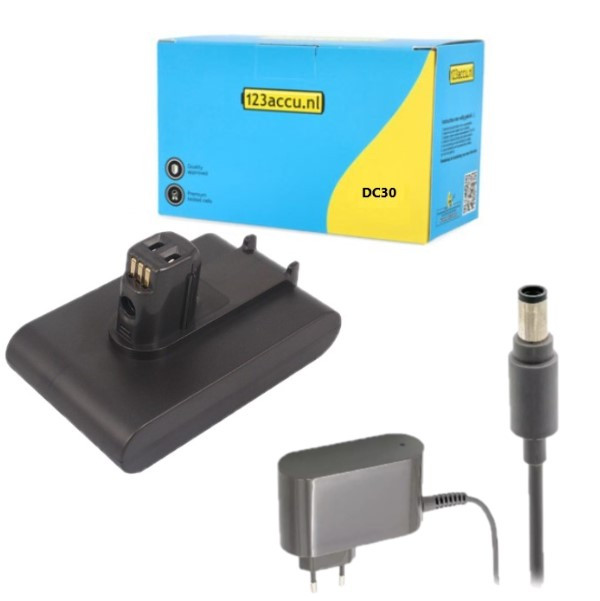 Dyson DC30 / 967863-04 accu + lader (14.8 V, 1.5 Ah, 123accu huismerk) ADY00026 - 1