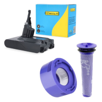 Dyson V8 / SV10 / 967834-02 accu + HEPA filterset (21.6V, 3.0 Ah, 123accu huismerk) ADY00166