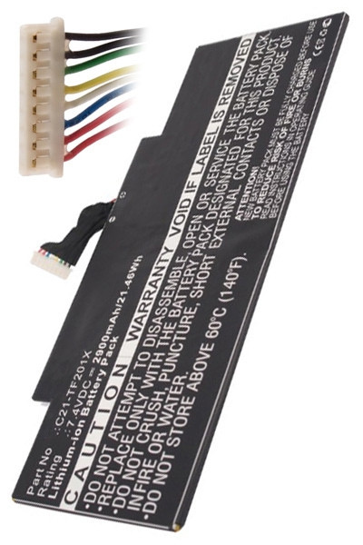 EOL- Asus C21-TF201X accu (2900 mAh, 123accu huismerk) AAS00049 - 1