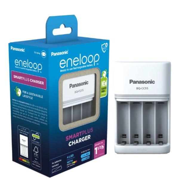 Eneloop Panasonic Eneloop BQ-CC55 SmartPlus oplader voor AA en AAA batterijen  AEN00043 - 