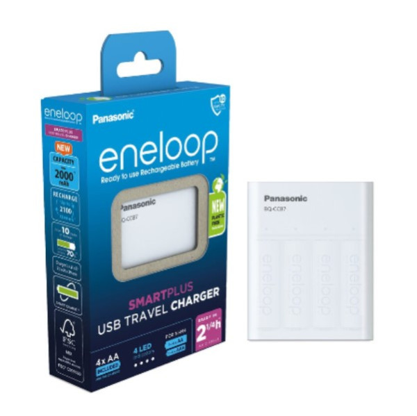 Eneloop Panasonic Eneloop BQ-CC87 SmartPlus Charger / Powerbank inclusief 4x AA batterijen  AEN00041 - 
