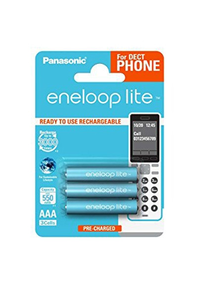Panasonic Eneloop Lite Oplaadbare AAA / HR03 Ni-Mh Batterijen (3 stuks, 550 mAh) AEN00027 - 1