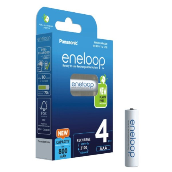 Eneloop Panasonic Eneloop Oplaadbare AAA / HR03 Ni-Mh Batterij (4 stuks, 800 mAh)  AEN00006 - 1