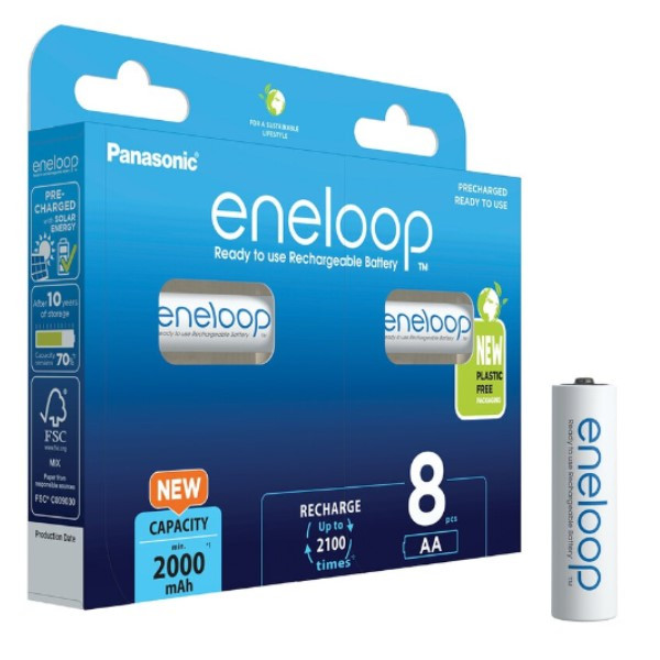 Eneloop Panasonic Eneloop Oplaadbare AA / HR06 Ni-Mh Batterijen (8 stuks, 2000 mAh)  AEN00024 - 1