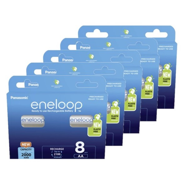 Eneloop Panasonic Eneloop Oplaadbare AA / HR6 Ni-Mh Batterijen (40 stuks, 2000 mAh)  AEN00073 - 1