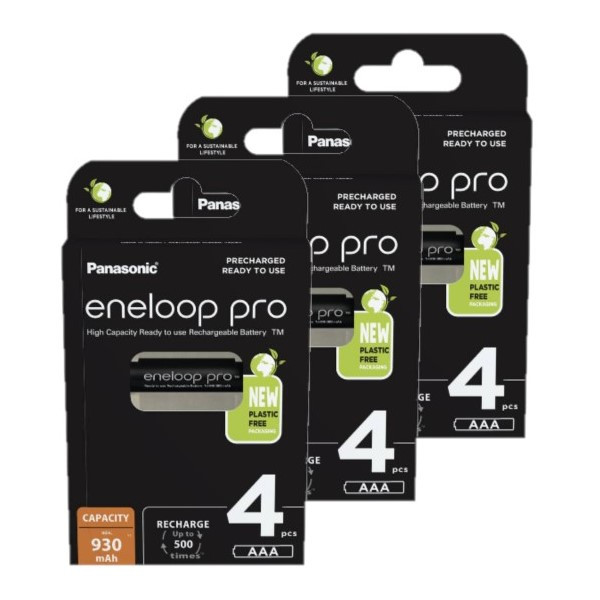 Eneloop Panasonic Eneloop Pro Oplaadbare AAA / HR03 Ni-Mh Batterijen (12 stuks, 930 mAh)  AEN00096 - 1