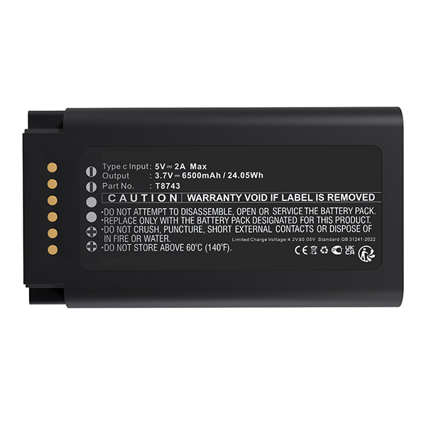 Eufy Video Doorbell E340 / T8743 accu (3.7 V, 6500 mAh, 123accu huismerk) AEU00040 - 1