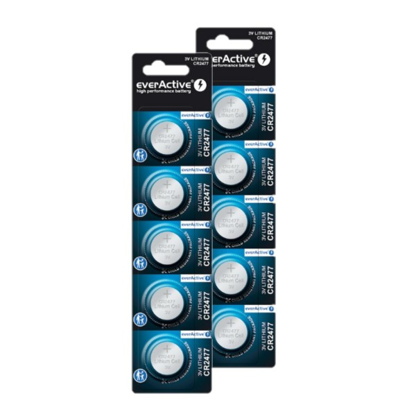 EverActive CR2477 3V Lithium knoopcel batterij 10 stuks AEV00038 - 1