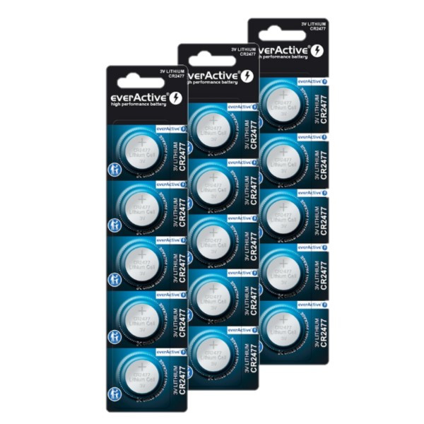 EOL- EverActive CR2477 3V Lithium knoopcel batterij 15 stuks AEV00039 - 1