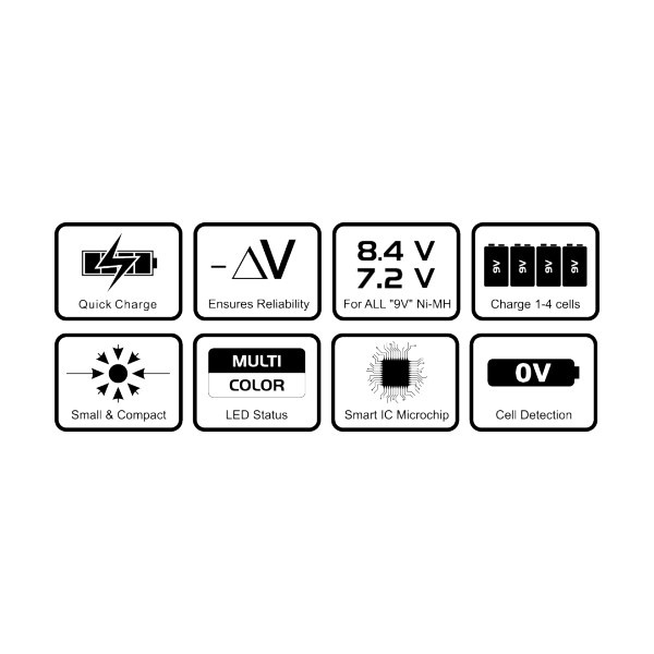 EverActive NC-109 4-slots batterijlader voor 9V / 6HR61 batterijen  AEV00071 - 3
