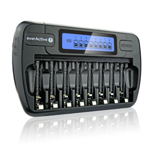 EverActive NC-800 8-slots batterijlader voor AA en AAA batterijen  AEV00069 - 1