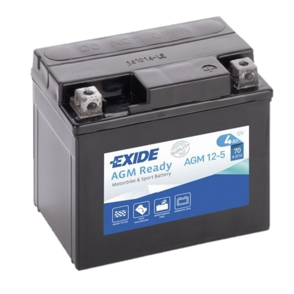 Exide AGM Ready AGM12-5 / YTX5L-BS accu (12V, 4Ah, 70A) AEX00113 - 1