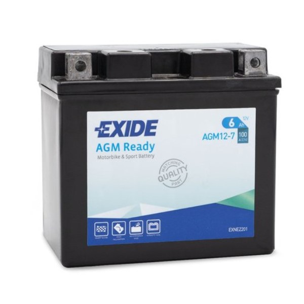Exide AGM Ready AGM12-7 / YTZ7-S accu (12V, 6Ah, 100A) AEX00115 - 1