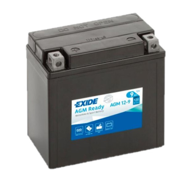 Exide AGM Ready AGM12-9 / YB9-B / YTX9A-BS accu (12V, 9Ah, 120A) AEX00118 - 1