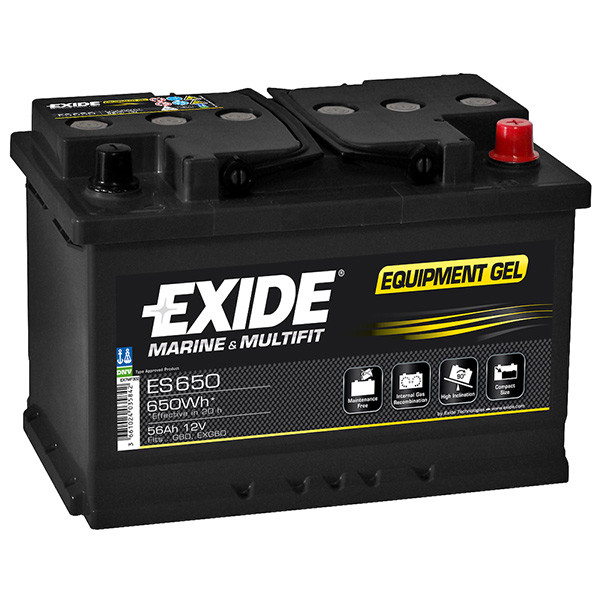 Exide ES650 Equipment Gel accu (12V, 56Ah, 650Wh)  AEX00078 - 1