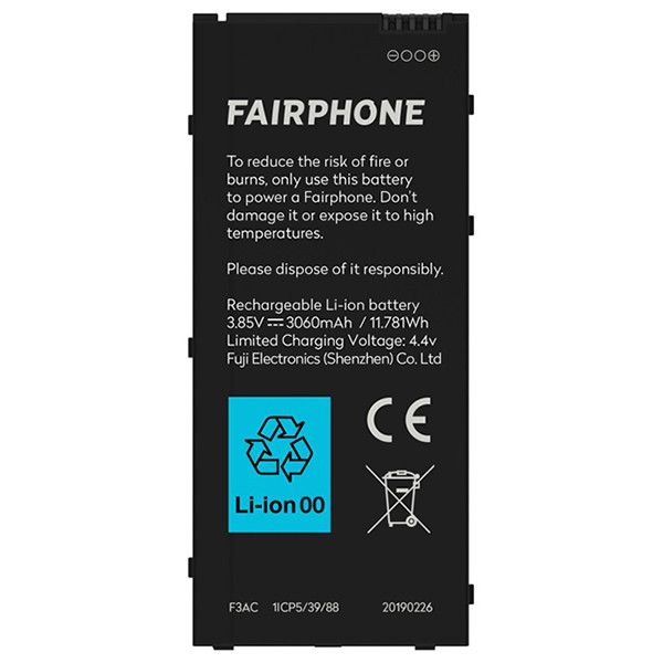Fairphone 3/3+ / 000-0028-000000-0003 accu  (3.8 V, 3000 mAh, origineel) AFA00104 - 2
