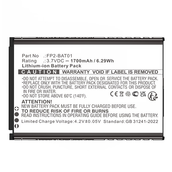 Fairphone FP2-BAT01 accu (3.7 V, 1700 mAh, 123accu huismerk) AFA00100 - 3