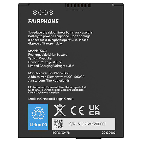 Fairphone FP5 / F5BATT-1ZW-WW1 accu (3.85 V, 4200 mAh, origineel) AFA00106 - 2