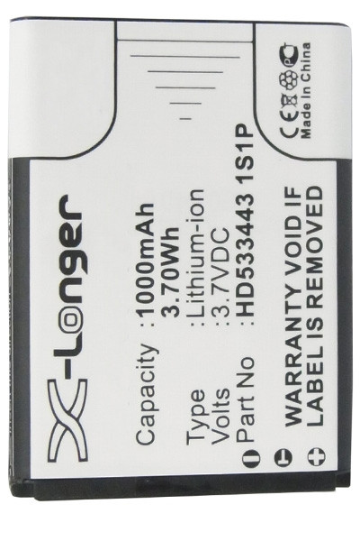 Fiio HD533443 1S1P accu (1000 mAh, 123accu huismerk)  AFI00008 - 1