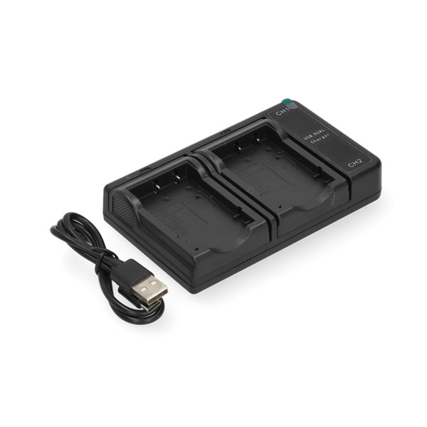FujiFilm NP-60 / NP-120 USB-C double slot oplader (4.2V, 0.7A, 123accu huismerk) AFU00357 - 1