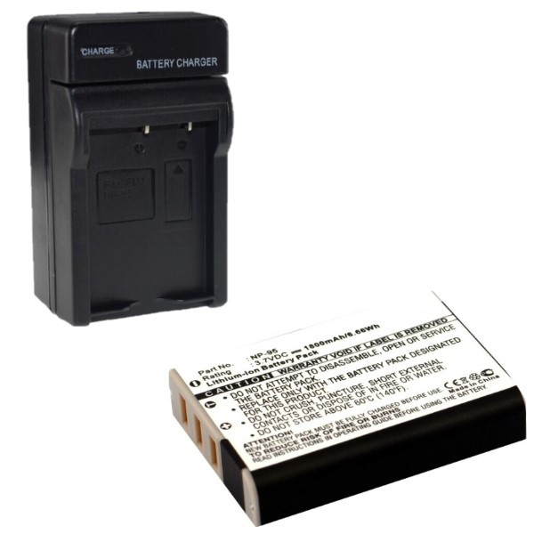 FujiFilm NP-95 accu + lader (3.7 V, 1800 mAh, 123accu huismerk)  AFU00319 - 1