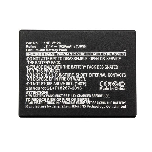 FujiFilm NP-W126 / NP-W126S accu (7.4 V, 1020 mAh, 123accu huismerk) AFU00033 - 2