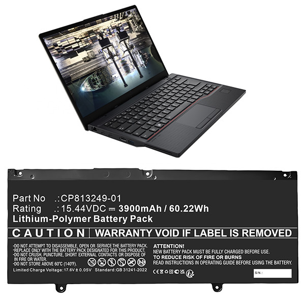 Fujitsu CP813249-01 / CP813249-04 accu (15.44 V, 3900 mAh, 123accu huismerk) AFU00361 - 1
