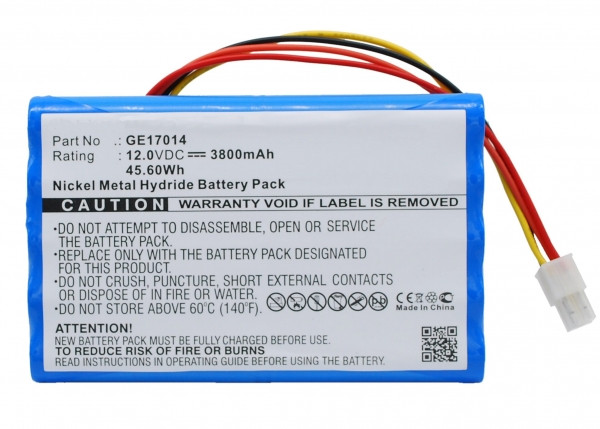 GE 17014 / B11221 / AMED2002 accu (12 V, 3800 mAh, 123accu huismerk) AGE00079 - 1