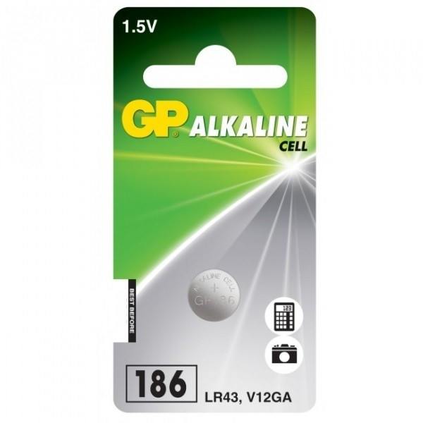 GP 186 / LR43 / V12GA Alkaline knoopcel batterij 1 stuk  215040 - 1