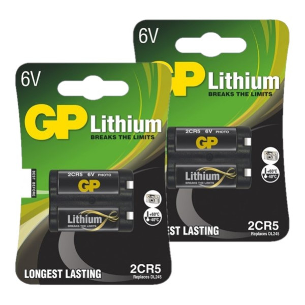 GP 2CR5 / DL245 Lithium batterij (2 stuks, 6V, 1400 mAh) AGP00225 - 1