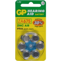 GP 675 / PR44 / Blauw gehoorapparaat batterij 6 stuks  215132
