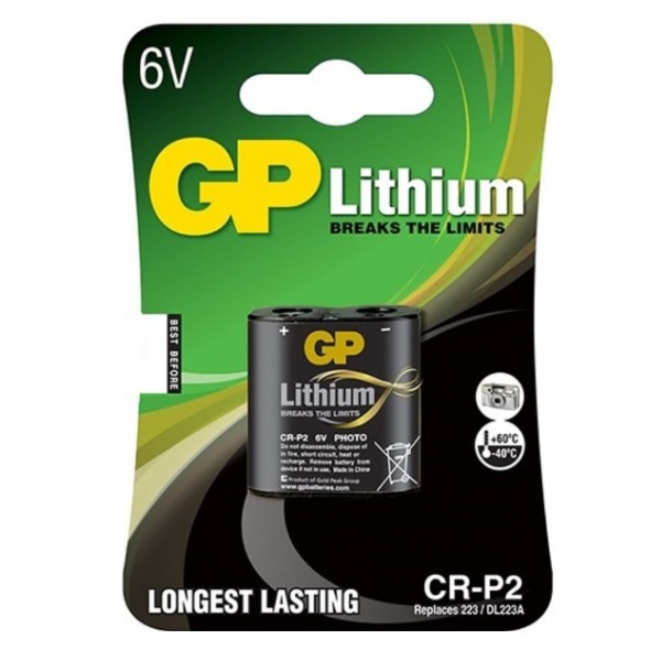 GP CR-P2 Lithium batterij (1 stuk, 6V, 1400 mAh) 215034 - 1