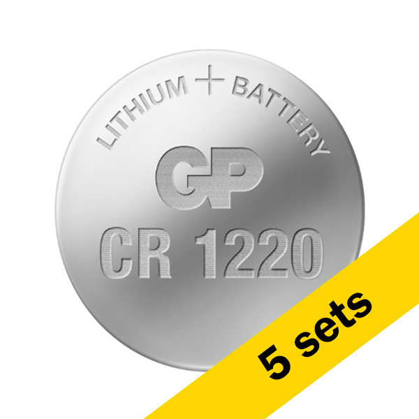 GP CR1220 / DL1220 / 1220 Lithium knoopcel batterij 5 stuks  AGP00061 - 1