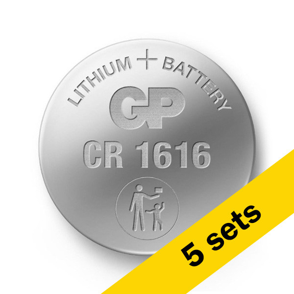 Percentage Luchten vaak GP CR1616 Lithium knoopcel batterij 5 stuks GP 123accu.nl