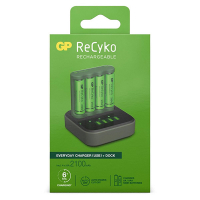 GP Dock Basislader + GP ReCyko Oplaadbare AA Ni-Mh Batterijen (4 stuks, 2100 mAh)  AGP00109