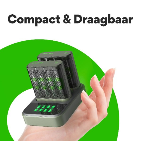 GP Dock Snellader + GP ReCyko Oplaadbare AA / HR6 Ni-Mh Batterijen (8 stuks, 2600 mAh)  AGP00106 - 3